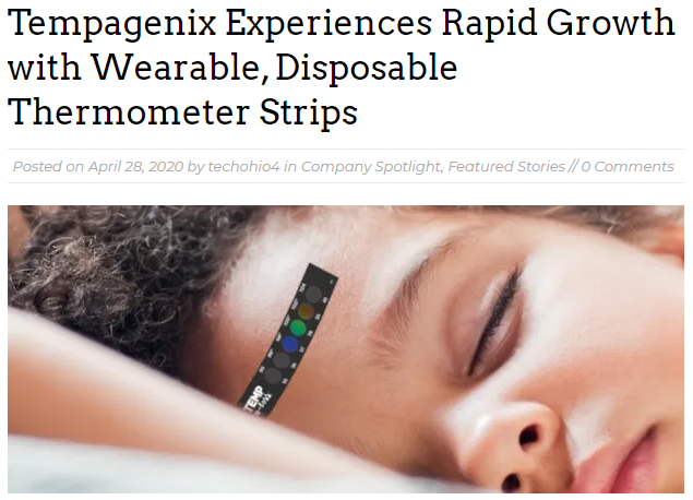 Tempagenix Experiences Rapid Growth with Wearable, Disposable Thermometer Strips